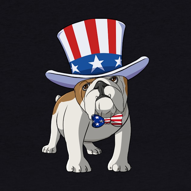 English Bulldog 4th of July American by Noseking